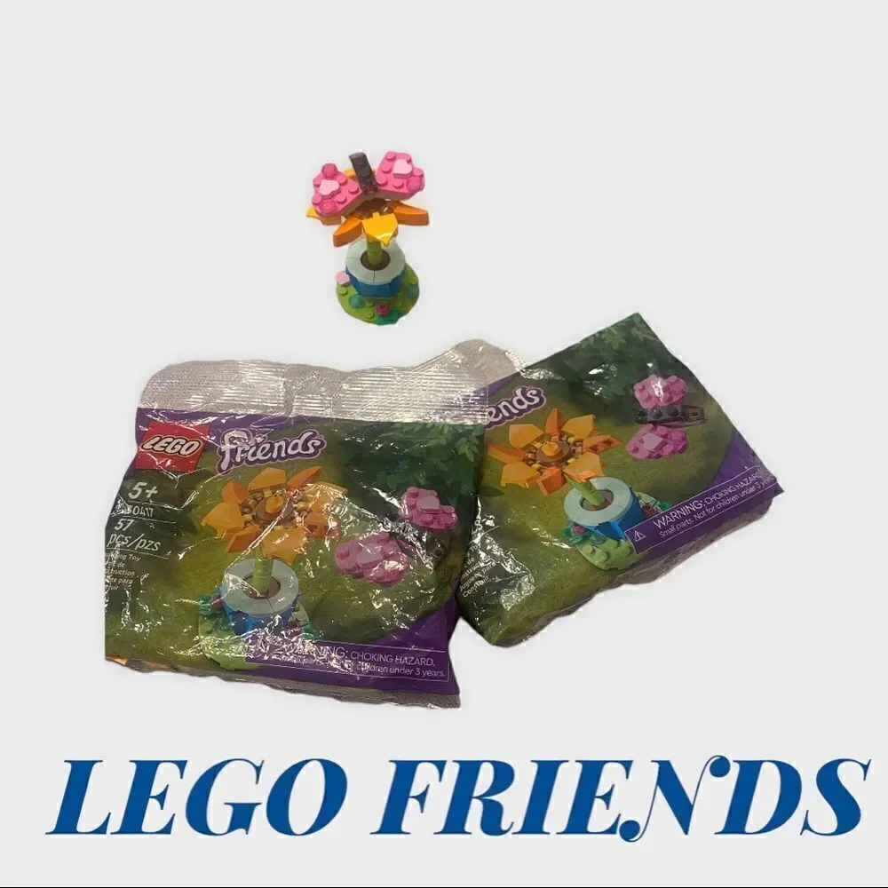 Lego 30417 flower 2 poly  bags friends series  constructed flower not included